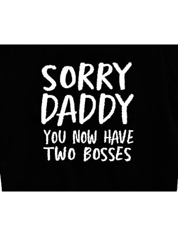 Sorry Daddy You Have Now Two Bosses Baby Bodysuit Romper Birthday Costume Dress- Grey - 9 to 12 months