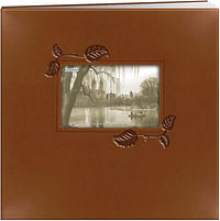 Pioneer MB10E-IBN 12 Inch by 12 Inch Postbound Embossed Leatherette Frame Cover Memory Book, Brown With Ivy