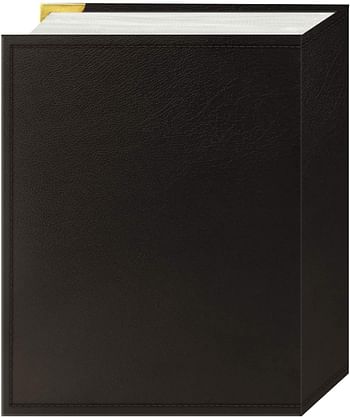 Pioneer E4-100/BN Photo Albums 100 Pocket Brown Sewn Leatherette Cover with Brass Corner Accents Photo Album, 4 by 6-Inch