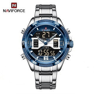 NAVIFORCE NF9201 Men Sport Military Luminous Digital Quartz Luxury Gold 3ATM Waterproof Wrist watch R/BE/S