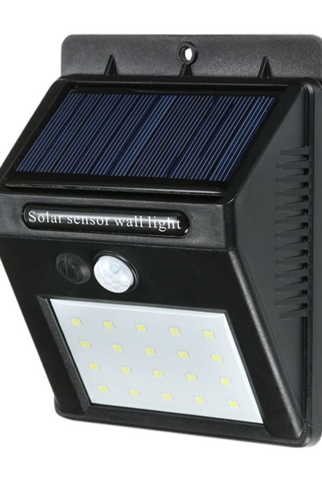Solar Power LED Wall Light PIR Sensor + CD5 Night Sensor Outdoor Light