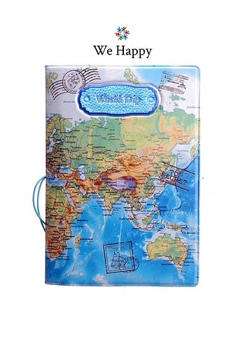 3 Pcs Trio World Trip Passport Cover | Ticket & Documents Holder - Brown, Pink & Blue