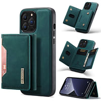 Wallet Case Compatible with iPhone 13 Pro Max, DG.MING Premium Leather Phone Case Back Cover Magnetic Detachable with Trifold Wallet Card Holder Pocket for iPhone 13 Pro Max (Green)