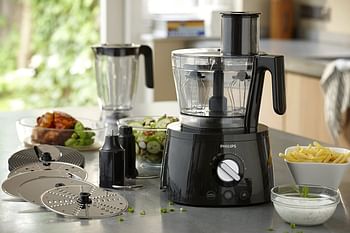 Philips Advance Collection Food Processor 1300 Watts, HR7776/90 - Black/Clear