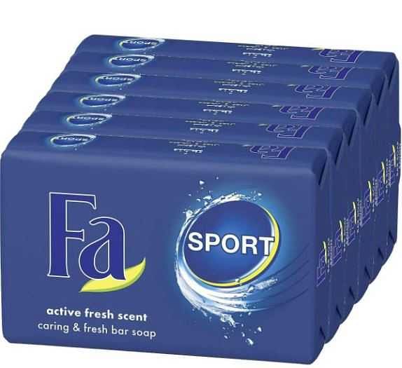 FA Sport Active Fresh Scent Bar Soap 175g (Pack of 6 Pieces)