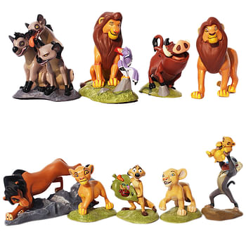 Jungle Lion R2 Action Figures Cake Topper Toys Collection – 9 Pcs Set – Different Sizes