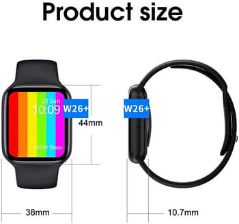 w26 plus smart watch w26 smart watch w26 smart watch series 6 W26 44mm Watch 6 Smart Watch ECG Heart Rate Monitor Temperature Waterproof IP68 PK IWO 11 IWO 8 IWO 13 Black