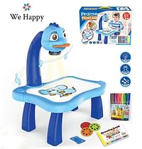 Kids Educational and Skills Developer Painting Projector Table Toy With Light and Music For Boys - Blue