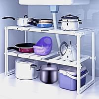 Expandable Under Sink Kitchen Adjustable Storage Organizer Multipurpose Rack