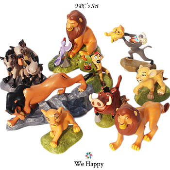 Jungle Lion R2 Action Figures Cake Topper Toys Collection – 9 Pcs Set – Different Sizes