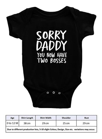 Sorry Daddy You Have Now Two Bosses Baby Bodysuit Romper Birthday Costume Dress- Grey - 9 to 12 months