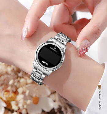 SKMEI 1737 Digital Watch Waterproof Touch Screen Luminous Display - Silver