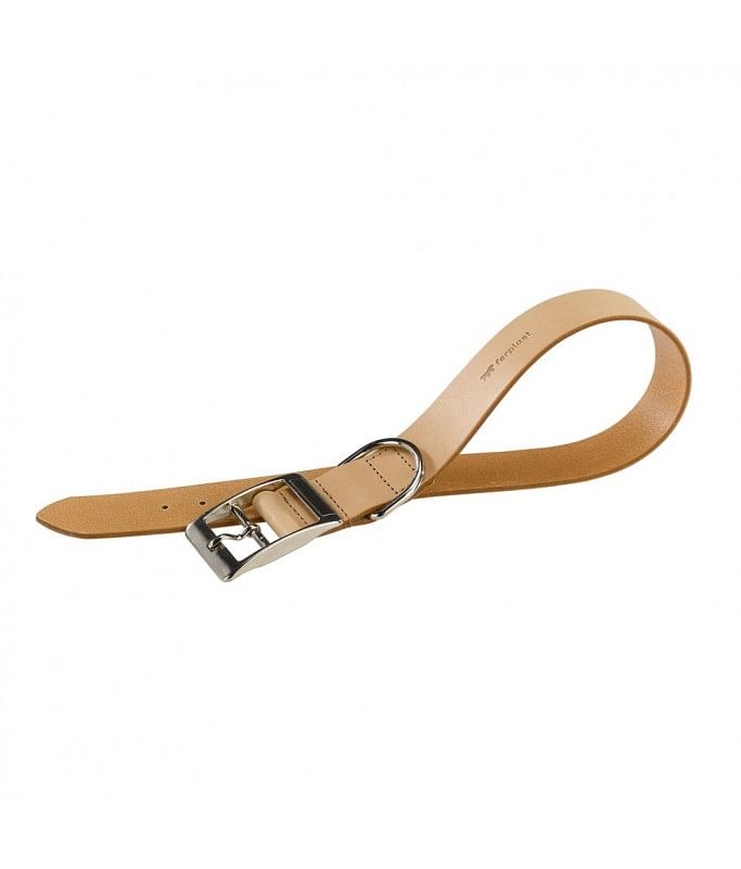 Ferplast Natural C Leather Dog Collar - Dimension : 22-27cm x 10mm- Color : Beige