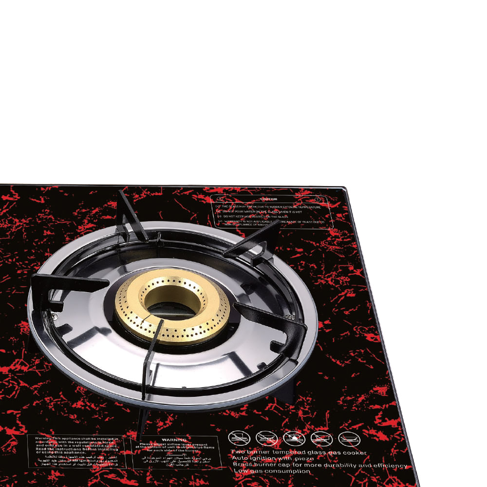 Impex IGS 1213F 3 Burners Glass Top Gas Stove with Toughened Glass Top