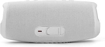 JBL Charge 5 Portable Bluetooth Speaker with deep bass, IP67 waterproof and dustproof, 20 hours of playtime, built in powerbank, in white, JBLCHARGE5WHT