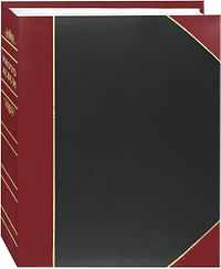 Pioneer Photo Albums BT-68 100-Pocket Leatherette Cover Ledger Style Le Memo Photo Album, 6 by 8-Inch, Black and Red