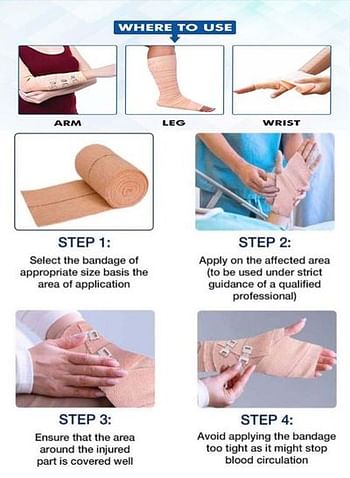 3 Piece Elastic Bandage For Foot, Knee, Elbow