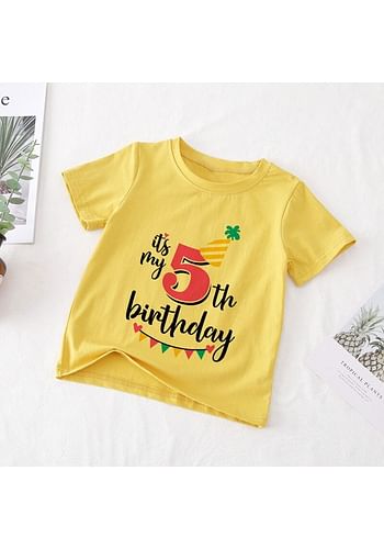 Its My 5th Birthday Party Boys and Girls Costume Tshirt Memorable Gift Idea Amazing Photoshoot Prop  - Yellow