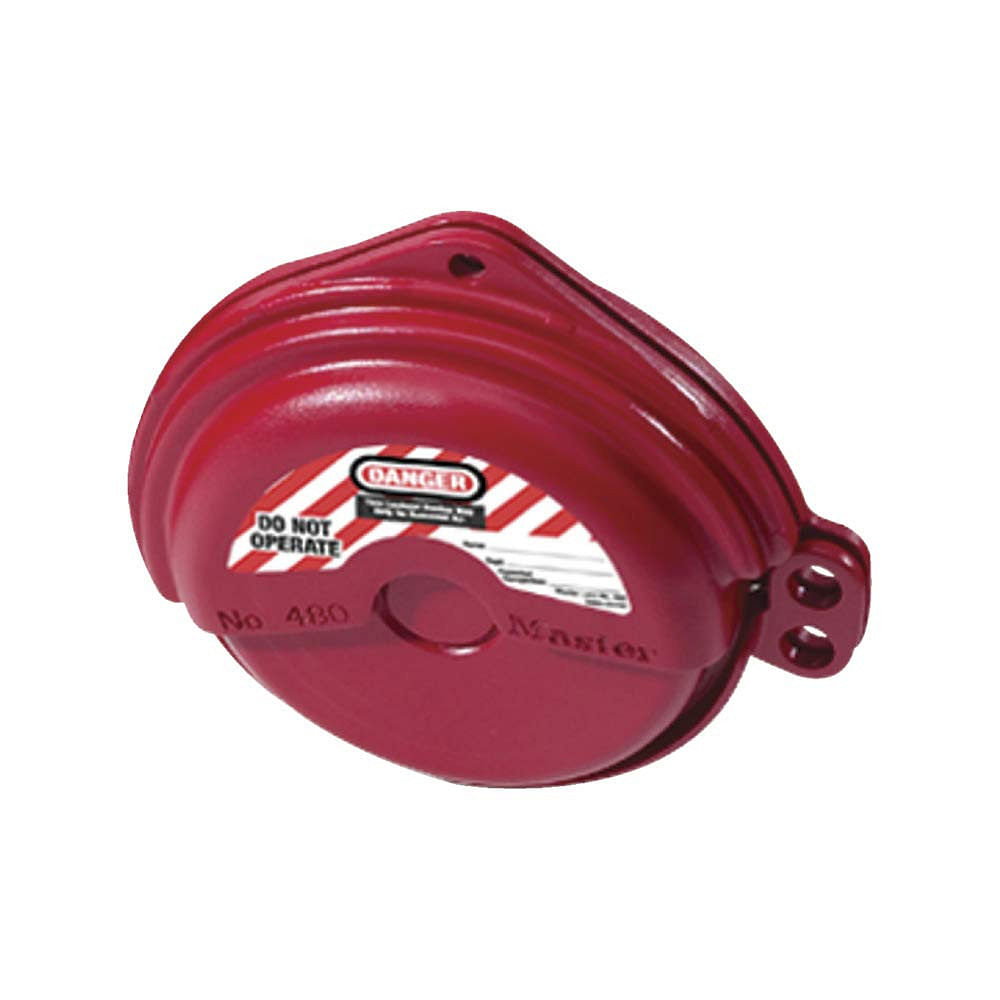 Master Lock 480 Lockout Tagout Rotating Gate Valve Lockout, 1 to 3 in. Diameter, Red