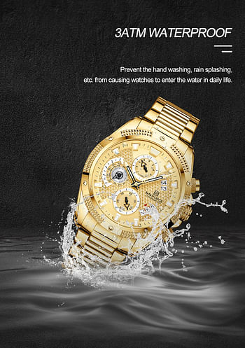 NAVIFORCE NF8021 Multifunction Men Luxury Chronograph Quartz Watch Waterproof Date Stainless Steel Sport Luminous Hands Fashion -GB