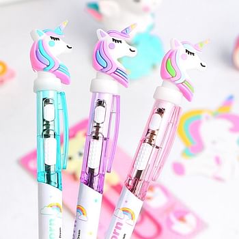 6 Pcs Unicorn LED Party Theme Ball Pen Set For Children | Collectable Toy & Perfect Gift | Amazing 3D Prints