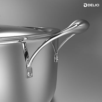 DELICI DTSP 28 Tri-Ply Stainless Steel Saucepan with Premium SS Handle