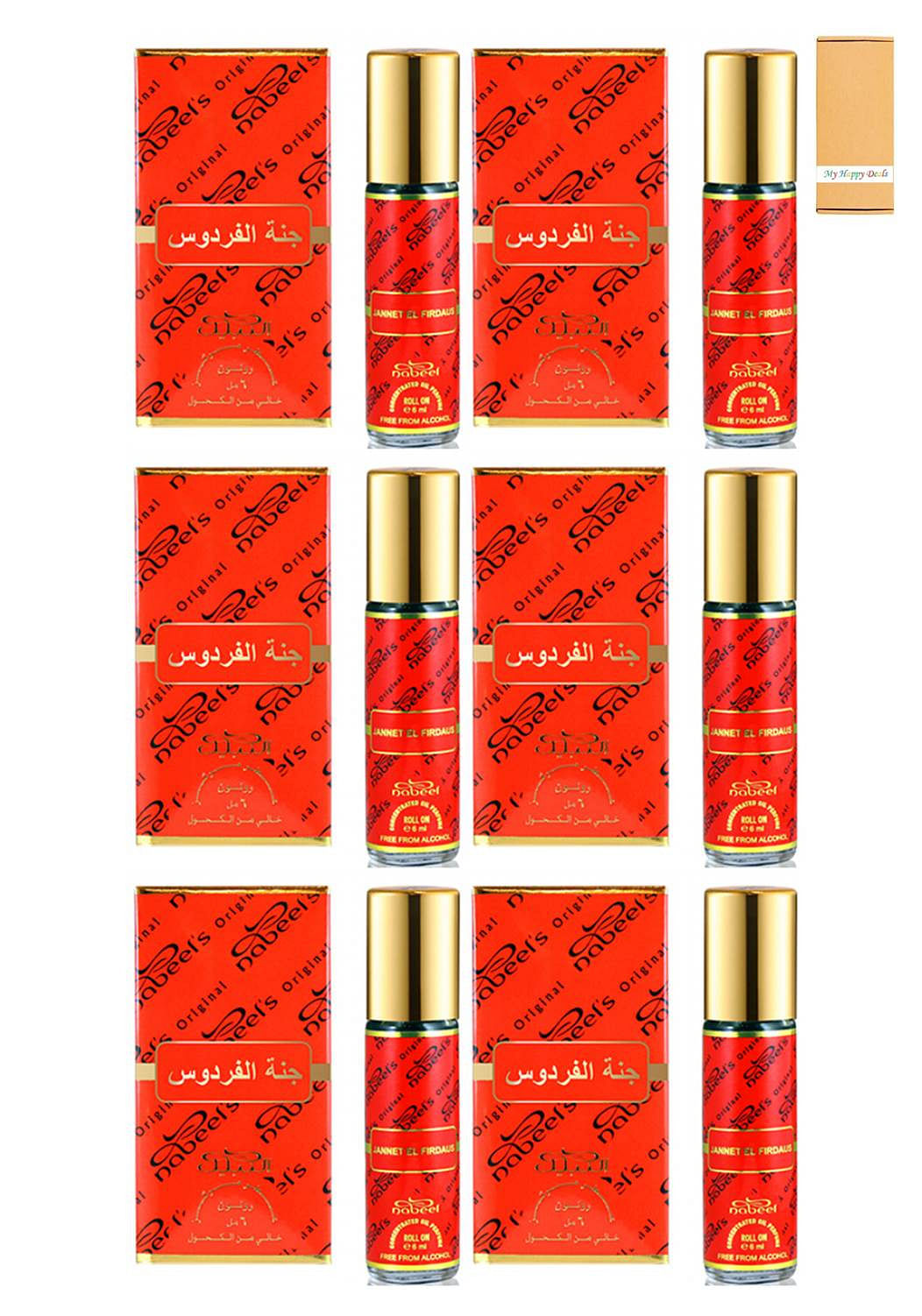 6 Pcs Nabeel Jannet El Firdous Alcohol Free Roll On Oil Perfume 6ML