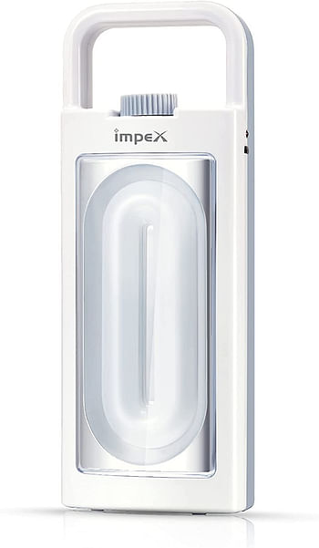 Impex  1200 mAh 5.2W Rechargeable LED Emergency Light with Emergency Function/High Bright LED/Space Handle, White