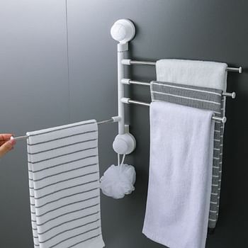 4 Layers Rotatory Suction Cup Towel Rack