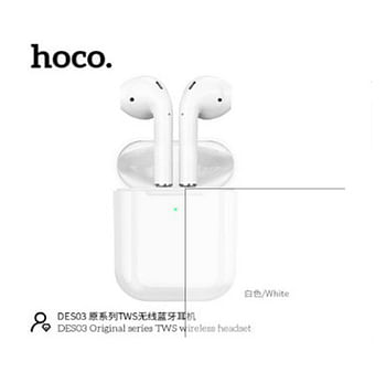 hoco. EW45 Original Series TWS Wireless Headset Wireless Bluetooth Earphones for Android & IOS - White