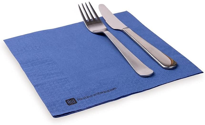 Paper Dinner Napkins, 2 Ply Napkins, Disposable Dinner Napkins - Navy Blue - 16