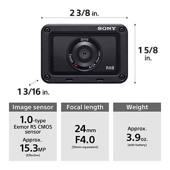 كاميرا اكشن 4 كيه الترا من سوني مقاومة للماء، RX0 4K