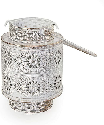 Decorative Metal White and Gold Candle Holder - JF906, Multi Color