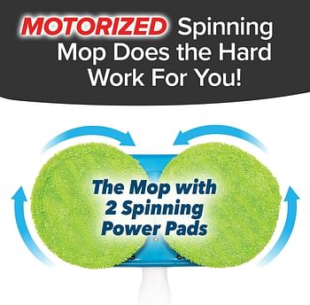 The Motorized Dual Spinning Mop Rechargeable & Cordless with 6 Cleaning Reusable Pads