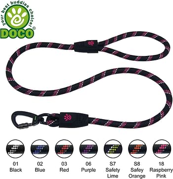 Doco 5ft Reflective Click & Lock Snap Small - Black