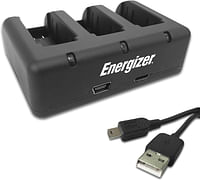 Energizer Energizer ENC-GP34TRI Triple Battery Charger for Cameras, With USB Charger - Black Color, Black