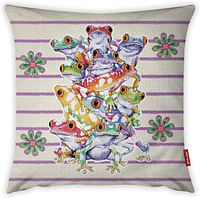 Mon Desire Double Side Printed Decorative Throw Pillow Cover (No Filling Inside), Multi-Colour, 44 x 44 cm, MDSYST4963