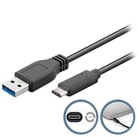 Haino Teko Germany USB A to TYPE -C Data Cable / USB Lightning Cable 2.4A Fast Charging - Data Transmission 1.5 Meter - Black