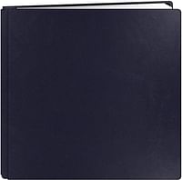 Pioneer 12 Inch by 12 Inch Postbound Leather Family Treasures Memory Book, Navy Blue