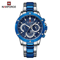 NAVIFORCE NF9196S Golden Men's Quartz Watch Stainless Steel Band Wristwatch
