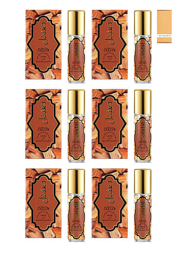 6 Pcs Nabeel Sandal Alcohol Free Roll On Oil Perfume 6ML