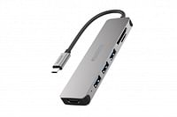 Type C To HDMI , USB Convertor 6 in 1 Adapter 103 x 11 x 32.3millimeter Grey/Black