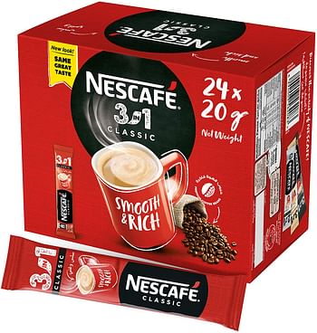 Nescafe 3in1 Classic Coffee Stick 20g (Pack of 24 Sticks)