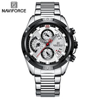 NAVIFORCE NF8021 Multifunction Men Luxury Chronograph Quartz Watch Waterproof Date Stainless Steel Sport Luminous Hands Fashion -SW