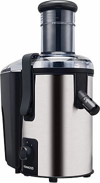 Kenwood Juicer 700W Stainless Steel Juice Extractor with 75mm Wide Feed Tube, 2 Speed, Anti Drip for Home, Office, Restaurant & Cafeteria JEM50.000BS Silvr/Black, Silver and Black