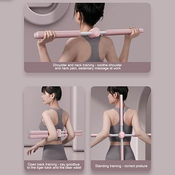 Yoga Stick Open Shoulder Posture Corrector Pilates Fitness Lung Opener Beauty Back Pranayama Yoga Pole for Dance Body Shaping