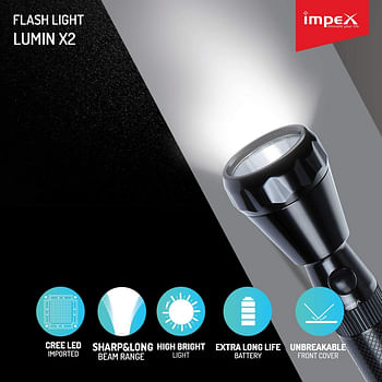 Impex  5W Cree LED Rechargeable Super Bright LED  Flashlight with Sharp & Long Range Beam, Machined Aircraft Aluminium Body