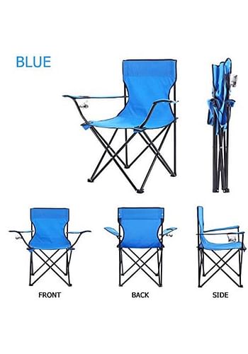 Folding Outdoor Beach Camping Chair with Cup Holder | Royal Blue