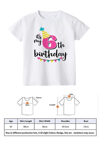 Its My 6th Birthday Party Boys and Girls Costume Tshirt Memorable Gift Idea Amazing Photoshoot Prop  - Pink