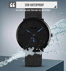  SKMEI 9185 Fashion Quartz Stainless Steel Waterproof Casual Watch for Men